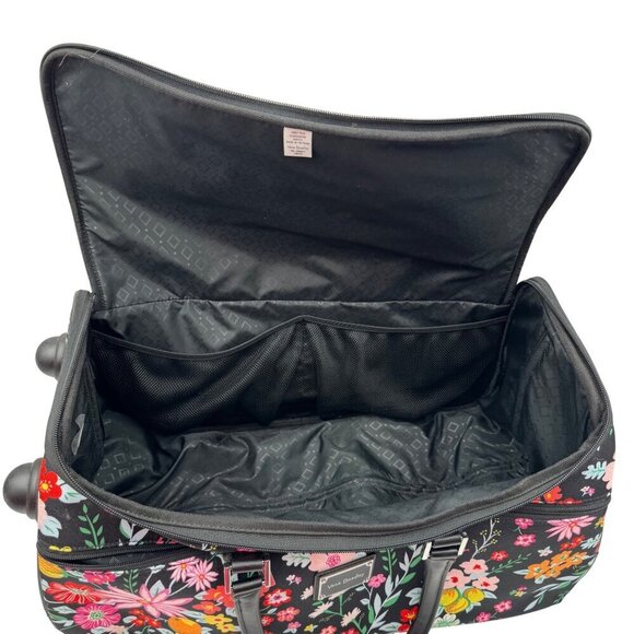 Vera Bradley Tangerine Twist Wheeled Carry-On Luggage Bag Black Floral - Picture 7 of 9